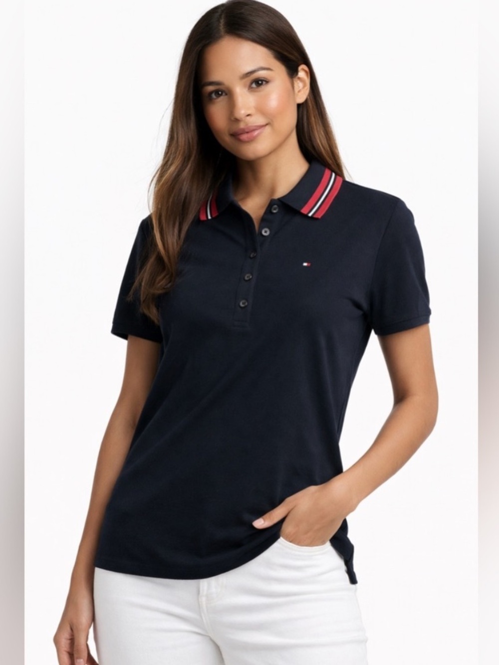 Tommy Hilfiger Polo Tee Navy Blue Size Small